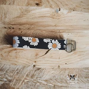 Floral Leather Key Fob Set | Custom Acrylic Keychain